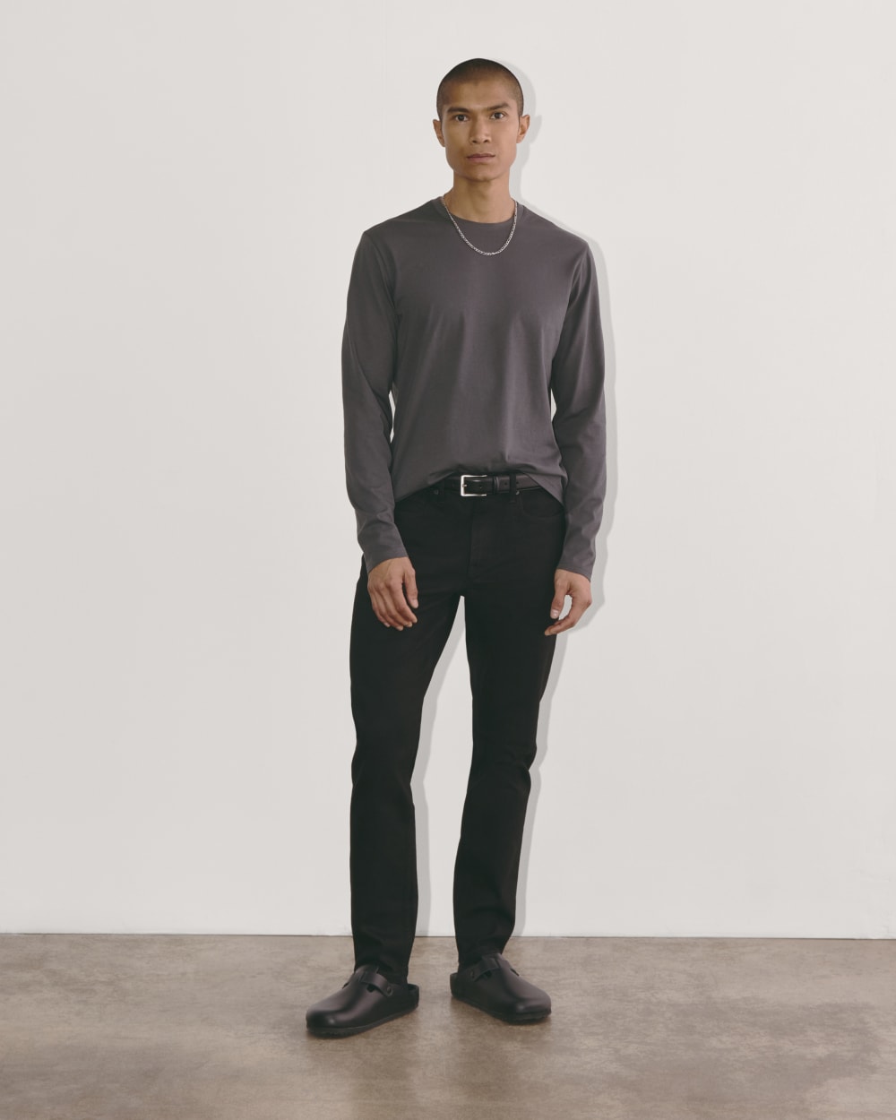 The Essential Organic Long-Sleeve Tee | Graphite - Image 2