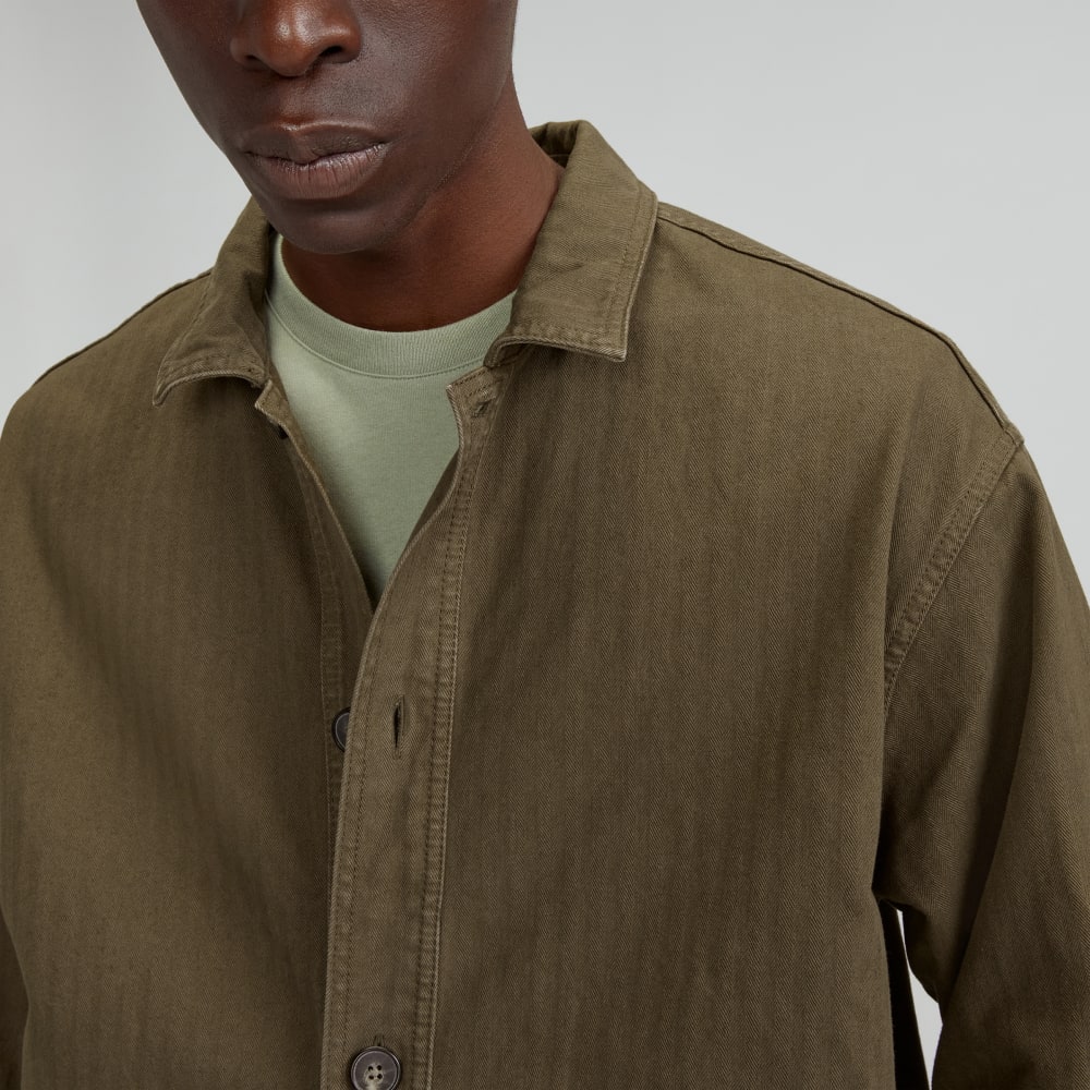 The Organic Cotton Herringbone Utility Jacket | Beech - Image 5