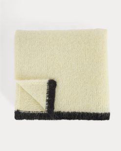 Alternative view of Plush Alpaca Scarf | Bone/ Black