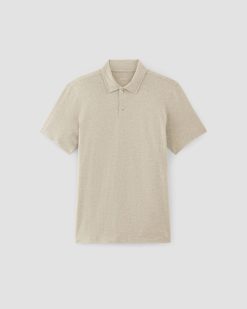 Alternative view of The Premium Weight Short-Sleeve Polo | Heather Oatmeal