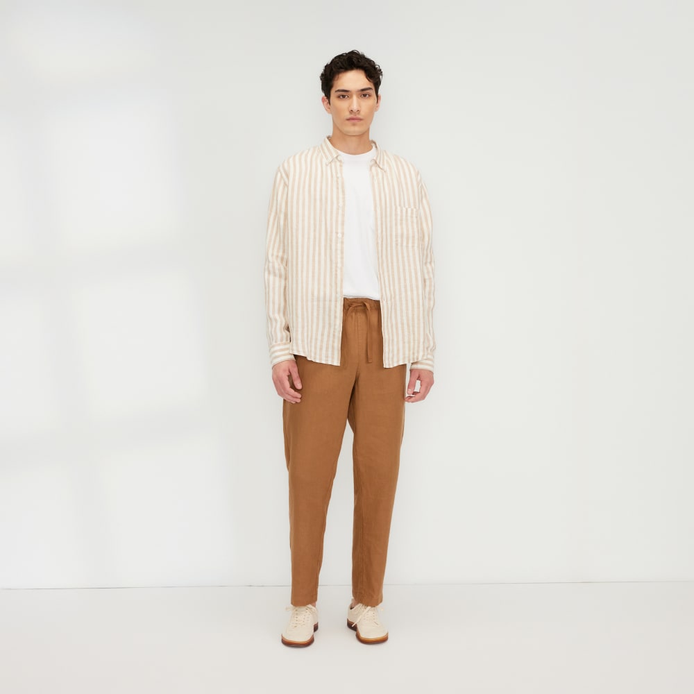 The Classic Shirt in Linen | Bone / Caramel - Image 6