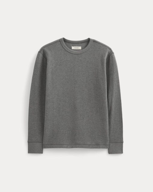 Alternative view of Thermal Crew in Cozy Waffle | Heathered Charcoal