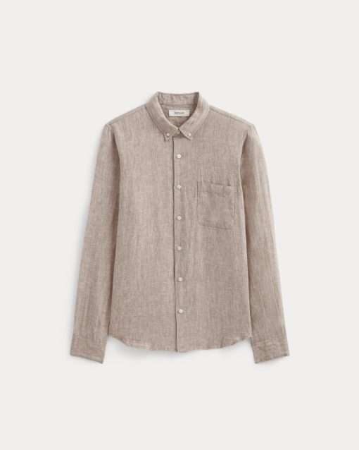 Alternative view of The Classic Shirt in Linen | Burlwood Chambray