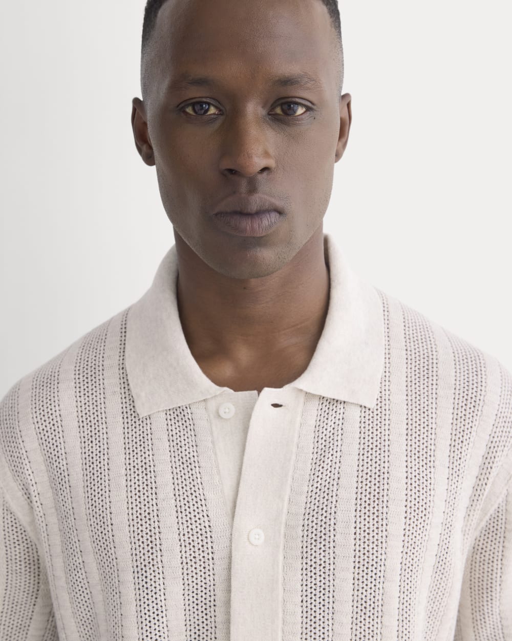 Textured Knit Resort Shirt | Heathered Oat - Image 5