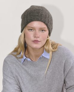Alternative view of The Alpaca Beanie | Dark Charcoal