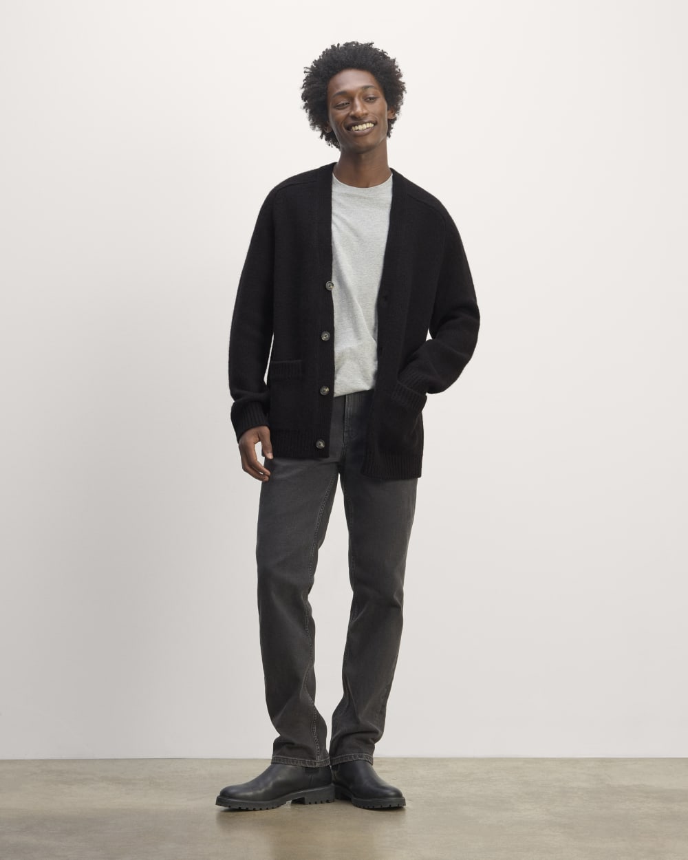 The Cloud Relaxed Cardigan | Black - Image 3