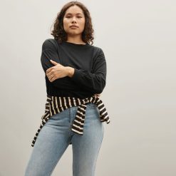 Alternative view of The Organic Cotton Long-Sleeve Tee | Black