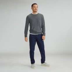 Alternative view of The Grade-A Cashmere Crew | Charcoal
